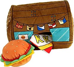 SpongeBob Krusty Krab Plush Crinkles & Squeaky Nesting Dog Toy, Brown