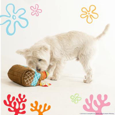 Show full view: SpongeBob Krusty Krab Plush Crinkles & Squeaky Nesting Dog Toy, Brown slide 3 of 7