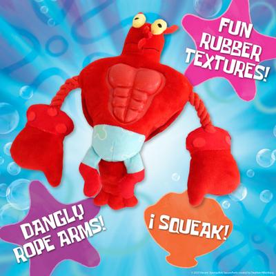 Show full view: SpongeBob Larry Squeaky Plush with Hard Abs Chew Dog Toy, Red slide 3 of 8