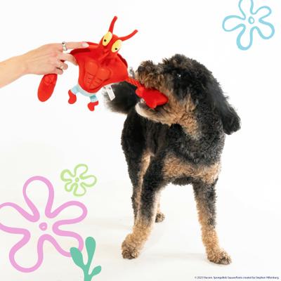 Show full view: SpongeBob Larry Squeaky Plush with Hard Abs Chew Dog Toy, Red slide 4 of 8