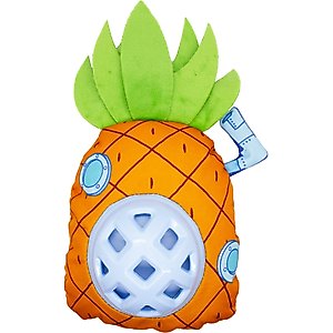 SpongeBob Pineapple Tough Treat Dispenser Dog Toy, Orange
