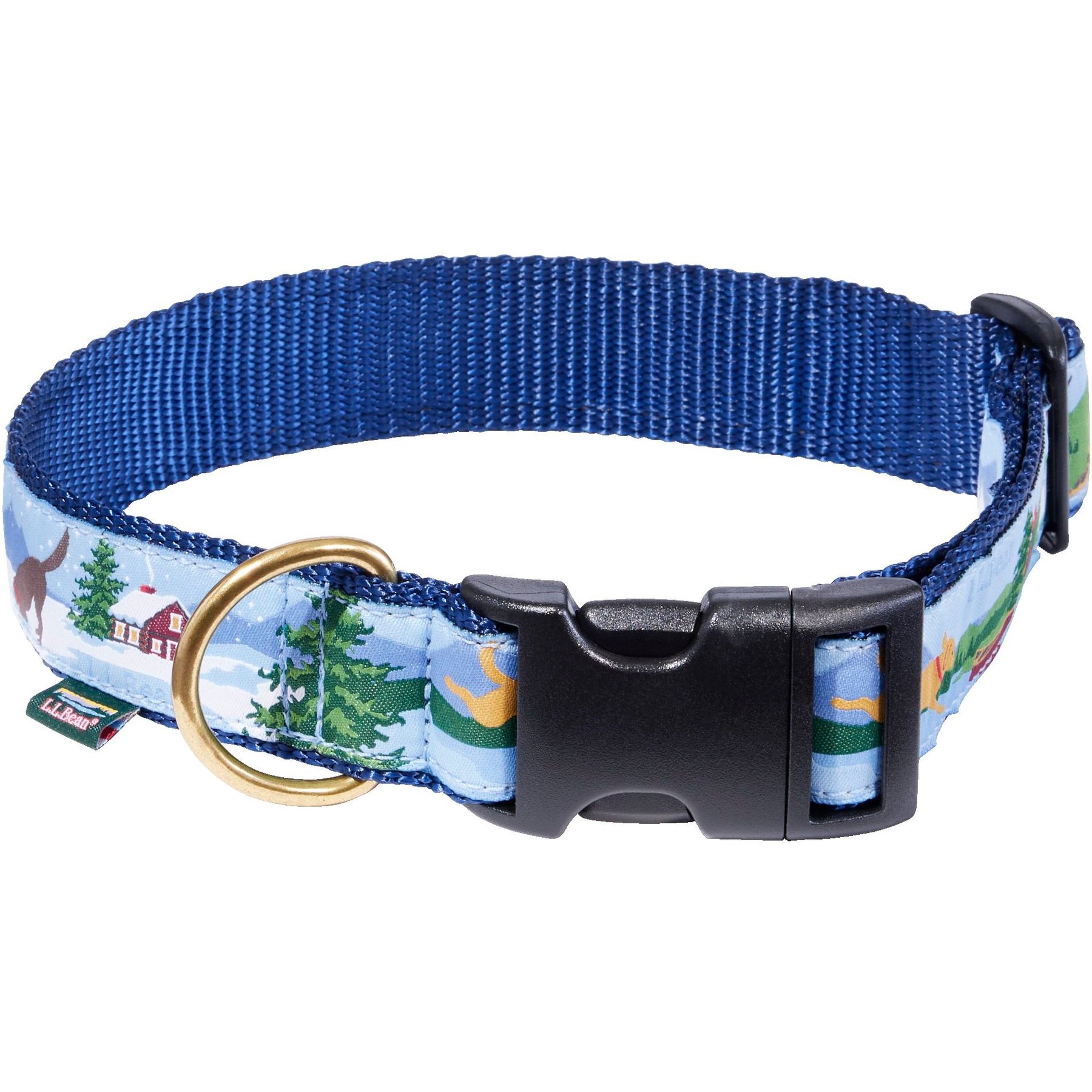 L.L.Bean Maine Novelty Dog Collar, Blue, Large