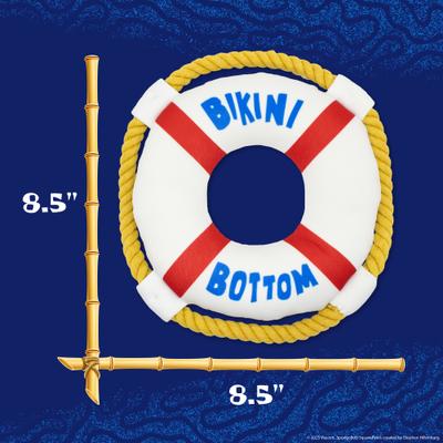 Show full view: SpongeBob Plush Life Preserver Squeaky Dog Tug Toy, White slide 6 of 8