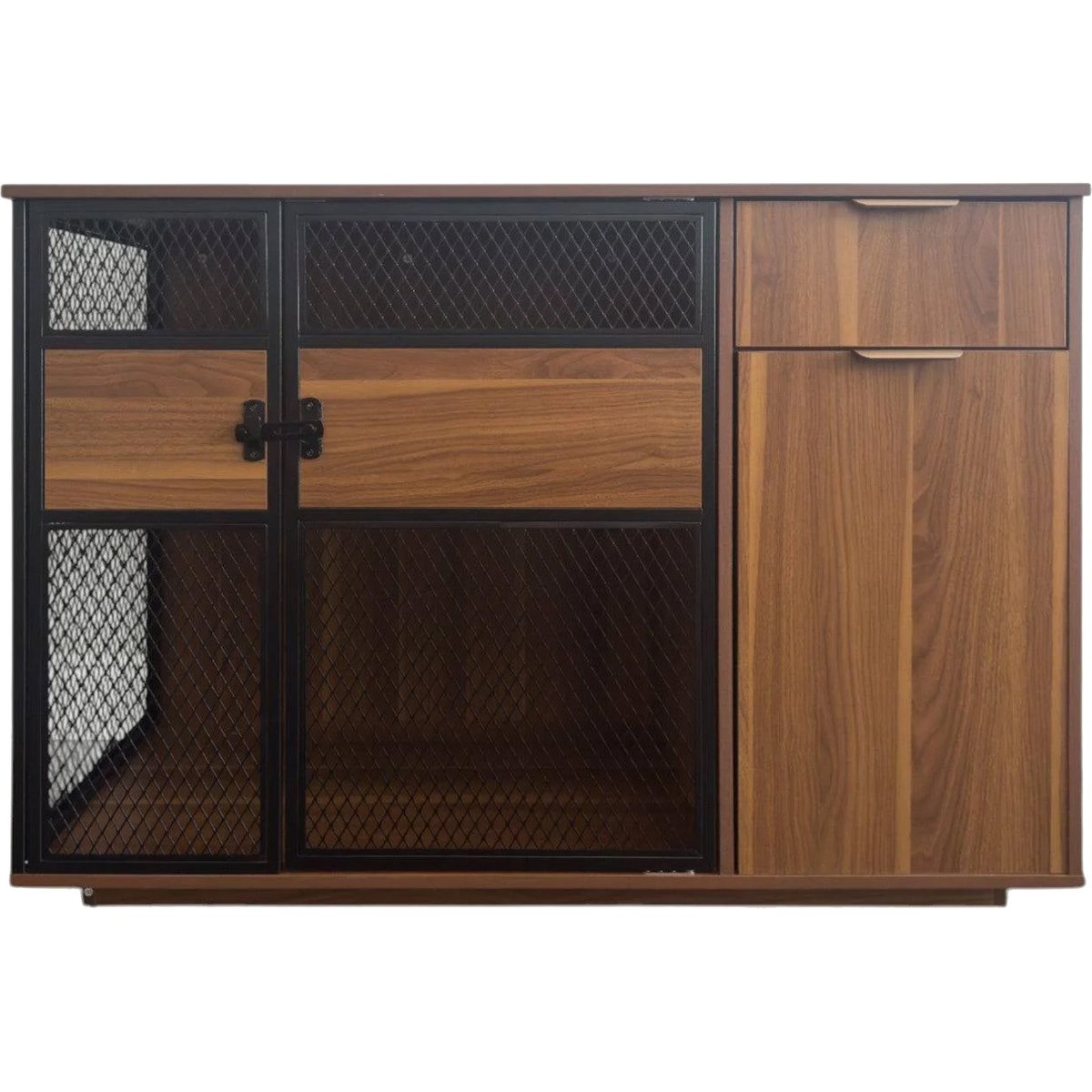 INSTACHEW Clover Console Furniture Style Dog Crate, Walnut, 48-inch