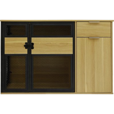 INSTACHEW INSTACHEW Clover Console Furniture Style Dog Crate, Oak, 48-inch
