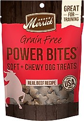 Merrick Power Bites Real Texas Beef Recipe Grain-Free Soft & Chewy Dog Treats, 6-oz bag