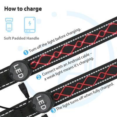Show full view: MEGAPAWS Adjustable USB-Rechargeable Dog Leash, Red slide 8 of 11