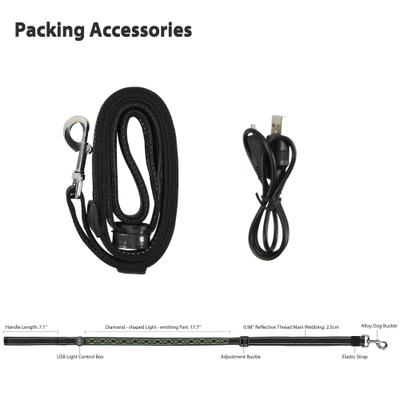 Show full view: MEGAPAWS Adjustable USB-Rechargeable Dog Leash, Green slide 10 of 12