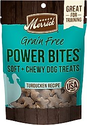 Merrick Power Bites Turducken Recipe Grain-Free Soft & Chewy Dog Treats, 6-oz bag