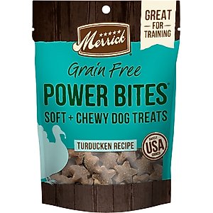 Merrick Power Bites Turducken Recipe Grain-Free Soft & Chewy Dog Treats, 6-oz bag