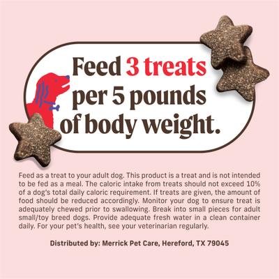 Show full view: Merrick Power Bites Real Texas Beef Recipe Grain-Free Soft & Chewy Dog Treats, 6-oz bag slide 10 of 13