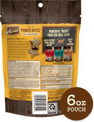 Show full view: Merrick Power Bites Real Chicken Recipe Grain-Free Soft & Chewy Dog Treats, 6-oz bag slide 3 of 13
