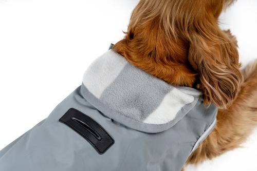 Show full view: Horseware Ireland Newmarket Striped Waterproof Dog Coat, Witney Charcoal, Large slide 7 of 7