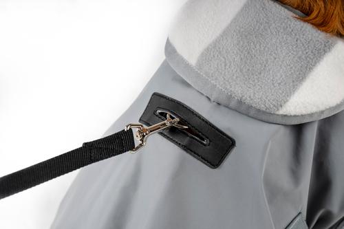 Show full view: Horseware Ireland Newmarket Striped Waterproof Dog Coat, Witney Charcoal, Large slide 5 of 7