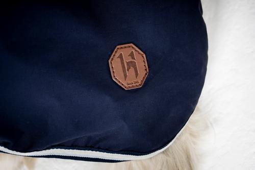 Show full view: Horseware Ireland Newmarket Striped Waterproof Dog Coat, Witney Navy, X-Large slide 4 of 6