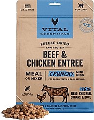Vital Essentials Freeze-Dried Raw Beef & Chicken Entree & Mixer Cat Food Crunchy Nibs, 12-oz bag