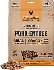 Vital Essentials Freeze-Dried Raw Pork Entree & Mixer Cat Food Crunchy Nibs, 12-oz bag
