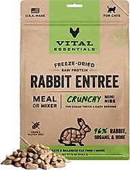 Vital Essentials Freeze-Dried Raw Rabbit Entree & Mixer Cat Food Crunchy Nibs, 12-oz bag