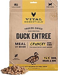 Vital Essentials Freeze-Dried Raw Duck Entree & Mixer Cat Food Crunchy Nibs, 12-oz bag