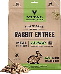 Vital Essentials Freeze-Dried Raw Rabbit Entree & Mixer Dog Food Crunchy Mini Nibs, 25-oz bag