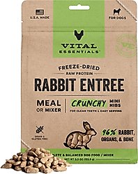 Vital Essentials Freeze-Dried Raw Rabbit Entree & Mixer Dog Food Crunchy Mini Nibs, 5.5-oz bag