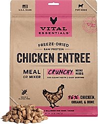 Vital Essentials Freeze-Dried Raw Chicken Entree & Mixer Dog Food Crunchy Mini Nibs, 25-oz bag slide 1 of 9