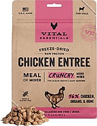 Vital Essentials Freeze-Dried Raw Chicken Entree & Mixer Dog Food Crunchy Mini Nibs, 5.5-oz bag