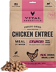 Vital Essentials Freeze-Dried Raw Chicken Entree & Mixer Dog Food Crunchy Mini Nibs, 14-oz bag