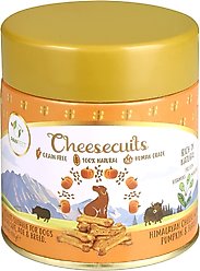 Pawfect All Natural Grain-Free Cheese Biscuits with Pumpkin, Flaxseed & Eggs Crunchy Dog Training Treats, 3.53-oz tin