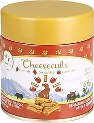 Pawfect All Natural Grain-Free Cheese Biscuits with Apple, Cinnamon & Eggs Crunchy Dog Training Treats, 3.53-oz tin