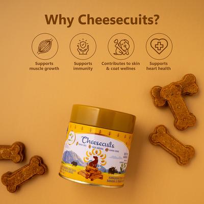 Show full view: Pawfect All natural Grain-Free Cheese Biscuits with Banana, Peanut butter & Eggs Crunchy Dog Training Treats, 3.53-oz tin slide 5 of 8