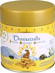 Pawfect All natural Grain-Free Cheese Biscuits with Banana, Peanut butter & Eggs Crunchy Dog Training Treats, 3.53-oz tin