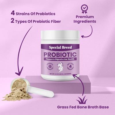 Show full view: Special Breed Probiotic Powder Digestive Supplement for Dogs, 8.2-fl oz bottle slide 3 of 9