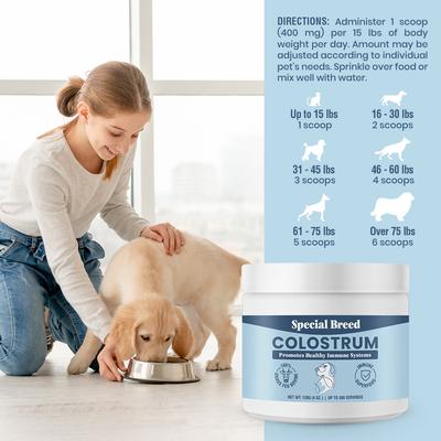 Show full view: Special Breed Bovine Colostrum Powder Immune Supplement for Dogs & Cats, 4-fl oz bottle slide 8 of 9