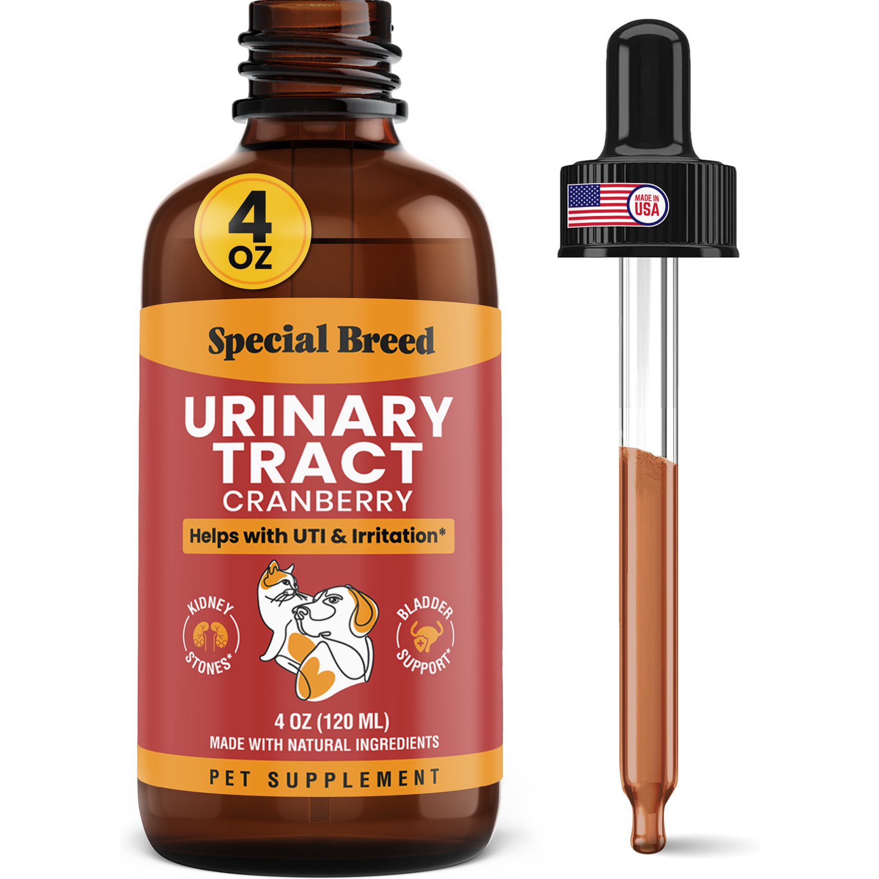 Special Breed Urinary Tract Cranberry Flavored Supplement for Dogs & Cats, 4-fl oz bottle