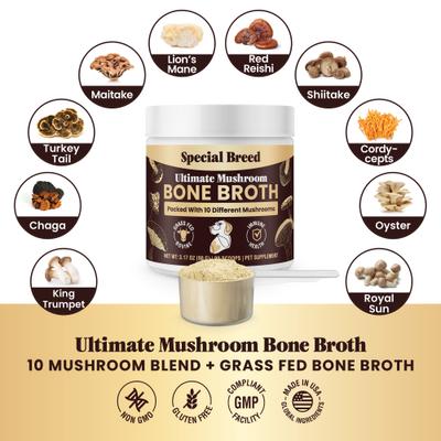 Show full view: Special Breed Bone Broth Beef & Mushroom Flavored Supplement for Dogs & Cats, 3.17-oz slide 4 of 9