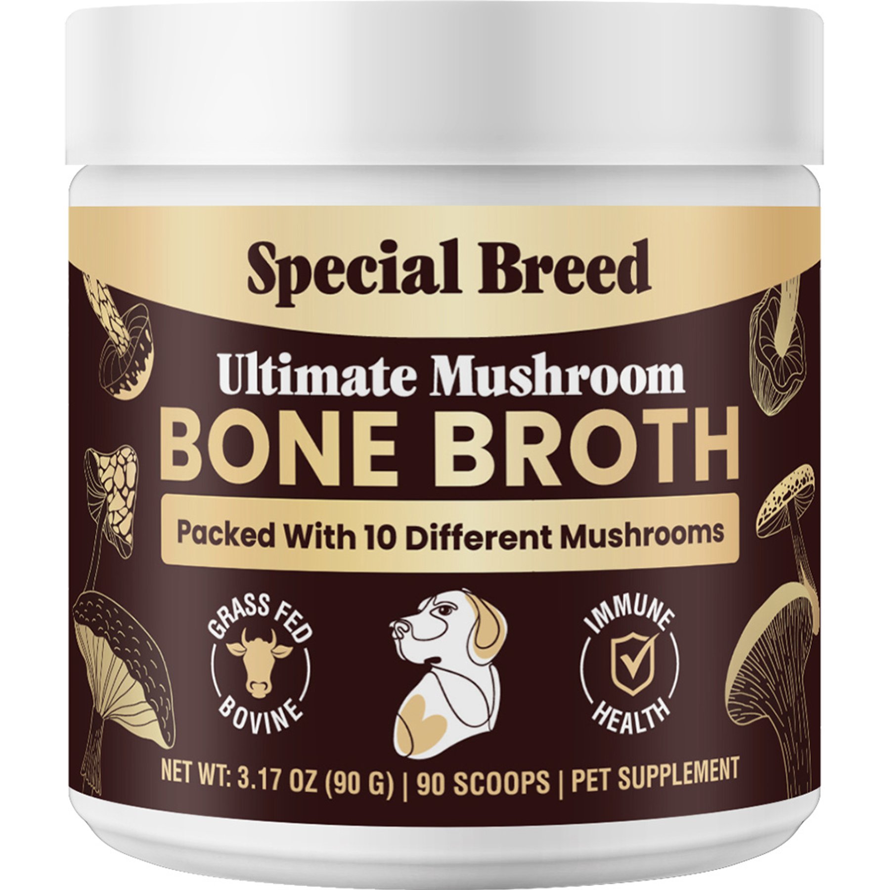 Special Breed Bone Broth Beef & Mushroom Flavored Supplement for Dogs & Cats, 3.17-oz