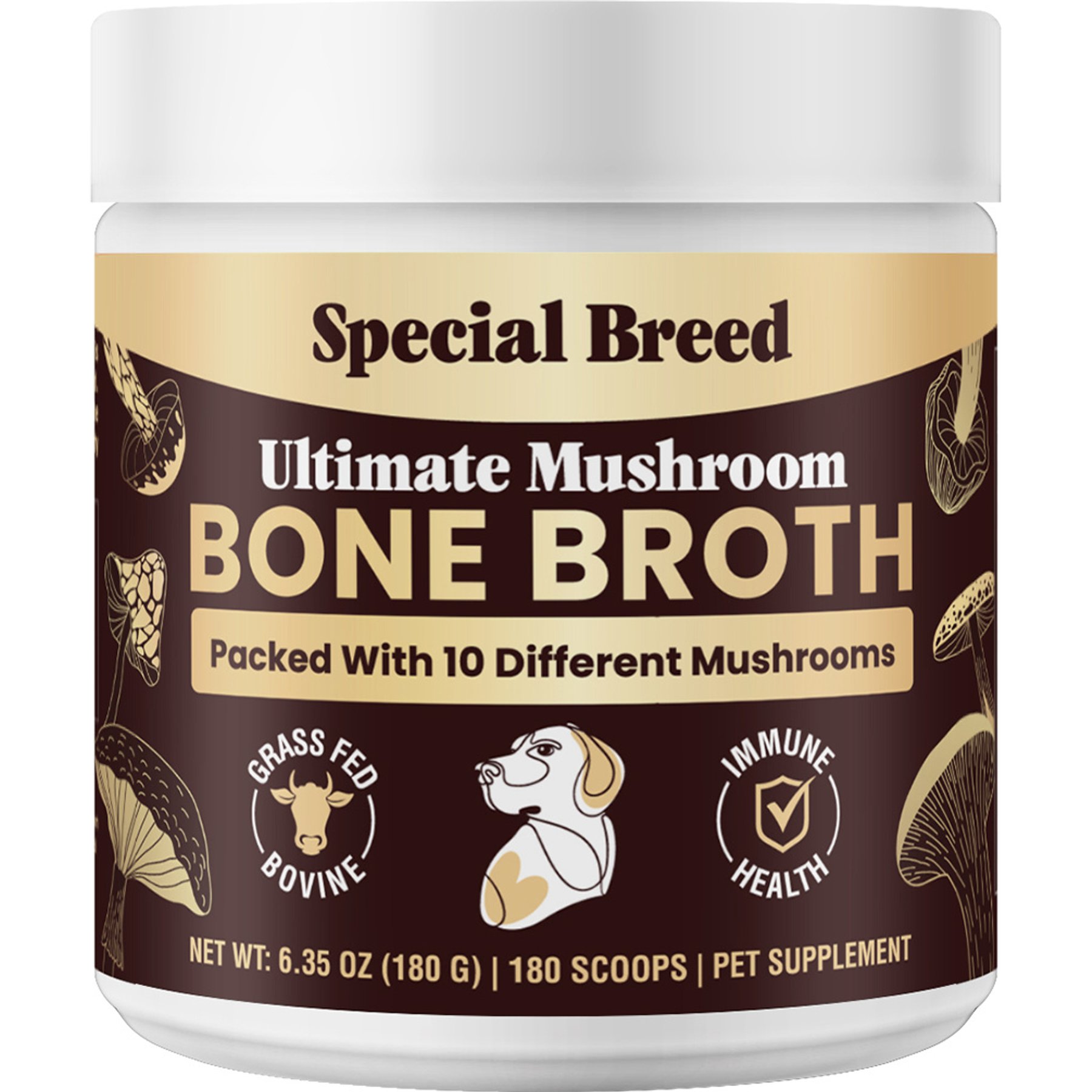 Special Breed Bone Broth Beef & Mushroom Flavored Supplement for Dogs & Cats, 6.35-oz