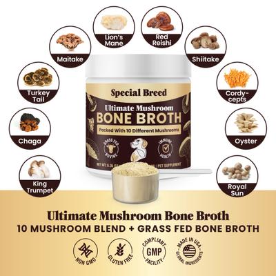 Show full view: Special Breed Bone Broth Beef & Mushroom Flavored Supplement for Dogs & Cats, 6.35-oz slide 3 of 8