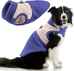 Gooby Zip-Up Sherpa Dog Vest, Purple, Medium: 19.5-in chest