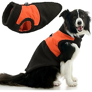 Gooby Zip-Up Sherpa Dog Vest, Black, X-Large: 26.25-in chest