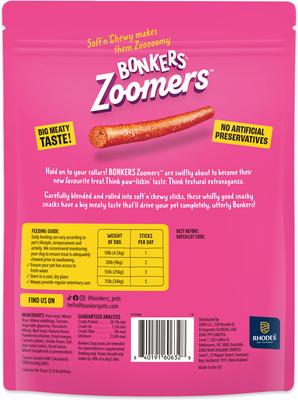 Show full view: Bonkers Zoomers Grain-Free Dry-Smoky Bacon Adult Crunchy Dog Treats, 22-oz tub slide 3 of 11