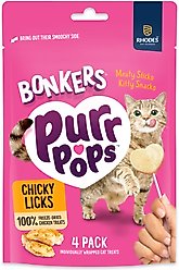 Bonkers Purr Pops Grain-Free Chicky Licks Freeze-Dried Cat Treats, 4 count