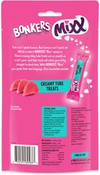 Bonkers Mixx Tender Chicken Flavor Grain-Free Lickable Treats, 0.4-oz pouch, 4 count + Salmon Grain-Free Lickable Treats, 0.4-oz pouch, 4 count + Tuna Grain-Free Lickable Cat Treats, 1.94-oz bag, 4 count slide 2 of 9