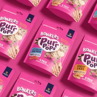 Show full view: Bonkers Purr Pops Lip Smackin' Grain-Free Salmon Freeze-Dried Cat Treats, 4 count slide 4 of 11