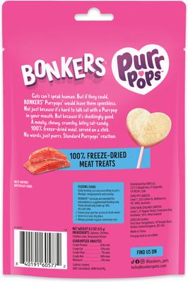Show full view: Bonkers Purr Pops Lip Smackin' Salmon Grain-Free Freeze-Dried Cat Treats, 52 count slide 4 of 9