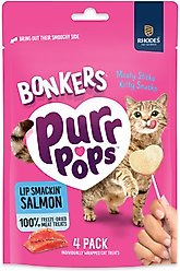 Bonkers Purr Pops Lip Smackin' Grain-Free Salmon Freeze-Dried Cat Treats, 4 count