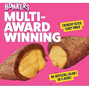 Bonkers Cat Pillows Catnip, Chick 'N & Cheddar Flavored Crunchy Cat Treats, 3-oz bag, 1 count