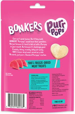 Show full view: Bonkers Purr Pops Tip-Top Grain-Free Tuna Freeze-Dried Cat Treats, 4 count slide 3 of 11