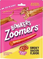 Bonkers Dog Zoomers Smoky Bacon Flavored Soft & Chewy Dog Treats, 5.6-oz bag, 1 count